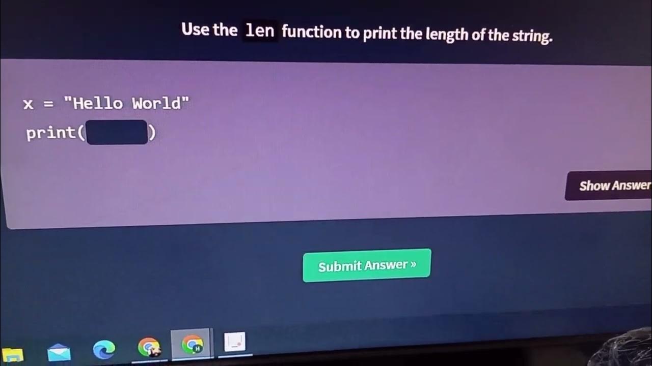 use the len function in python to print the length of string - YouTube