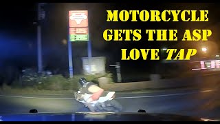 Motorcycle hits 134 MPH fleeing pursuit - Trooper provides soft tap & rider falls over into a bush screenshot 5