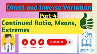 Famous Direct and Inverse Variation Part-4, Continued Ratio, Means, Extremes #engineerspoint Profile