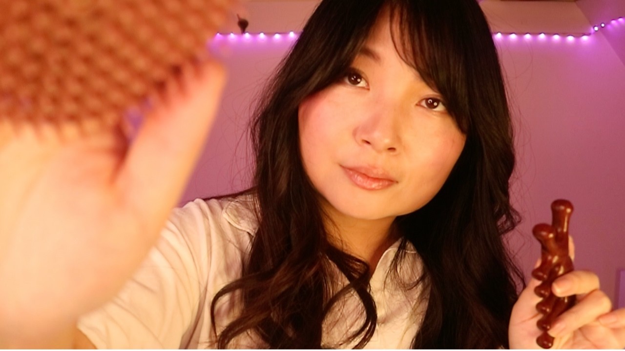 ASMR Head Massage For Sleep (hair brushing, scratching, oil rubbing)