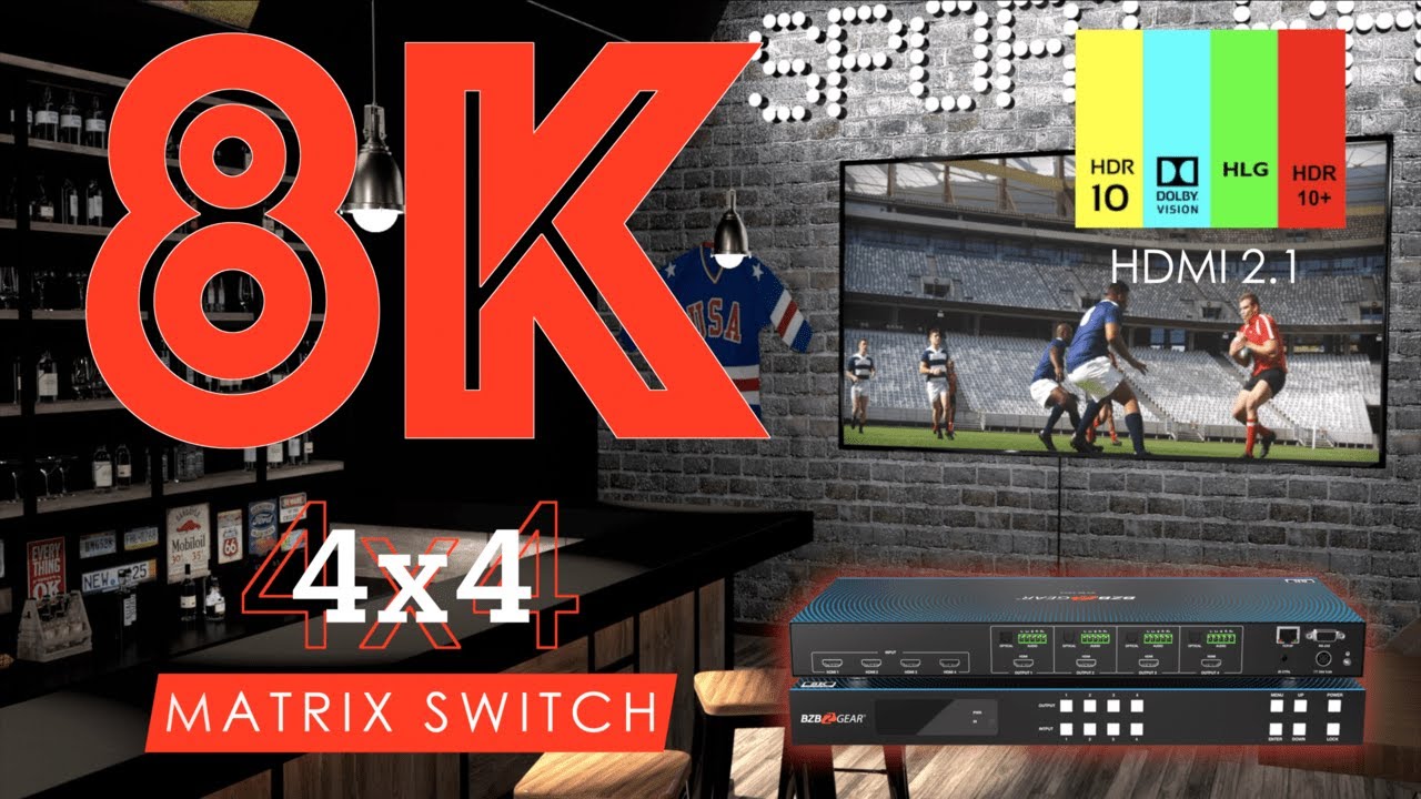 8K Experience Amplified with A 4x4 HDMI 2.1a Matrix Switcher - BG-8K-44MA