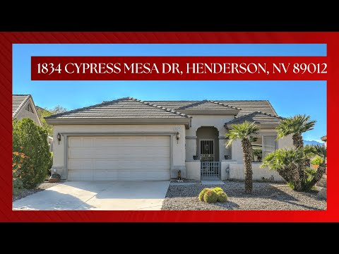 1834 Cypress Mesa, Henderson, NV home video tour