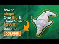 Towel design tutorial - One big and three small towels to design a Dolphin Fish