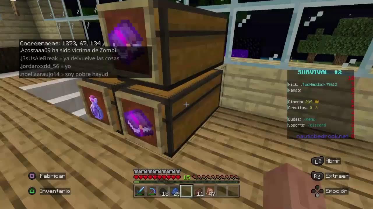 Jugando minecraft en el servidor de vmario youtube