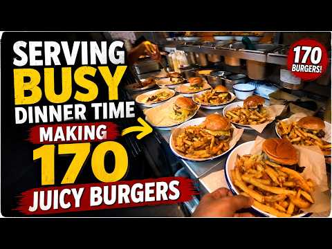 🔴POV: 170 Juicy Burgers in 54 Minutes | Busy Dinner Non-Stop Burger Making 🍔