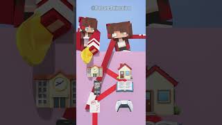 What will JJ choose: school or home? 🤓🤯 — MAIZEN Minecraft Animation #shorts