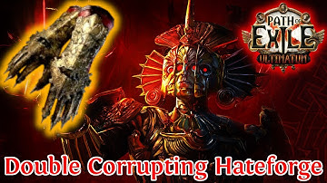 PATH OF EXILE 3.14 - DOUBLE CORRUPTING MY HATEFORGE GAUNTLETS - 380 EXALTED ORB GAMBLE!!