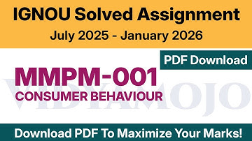 IGNOU MMPM 001 Solved Assignment 2025-26 PDF Download | IGNOU MBA