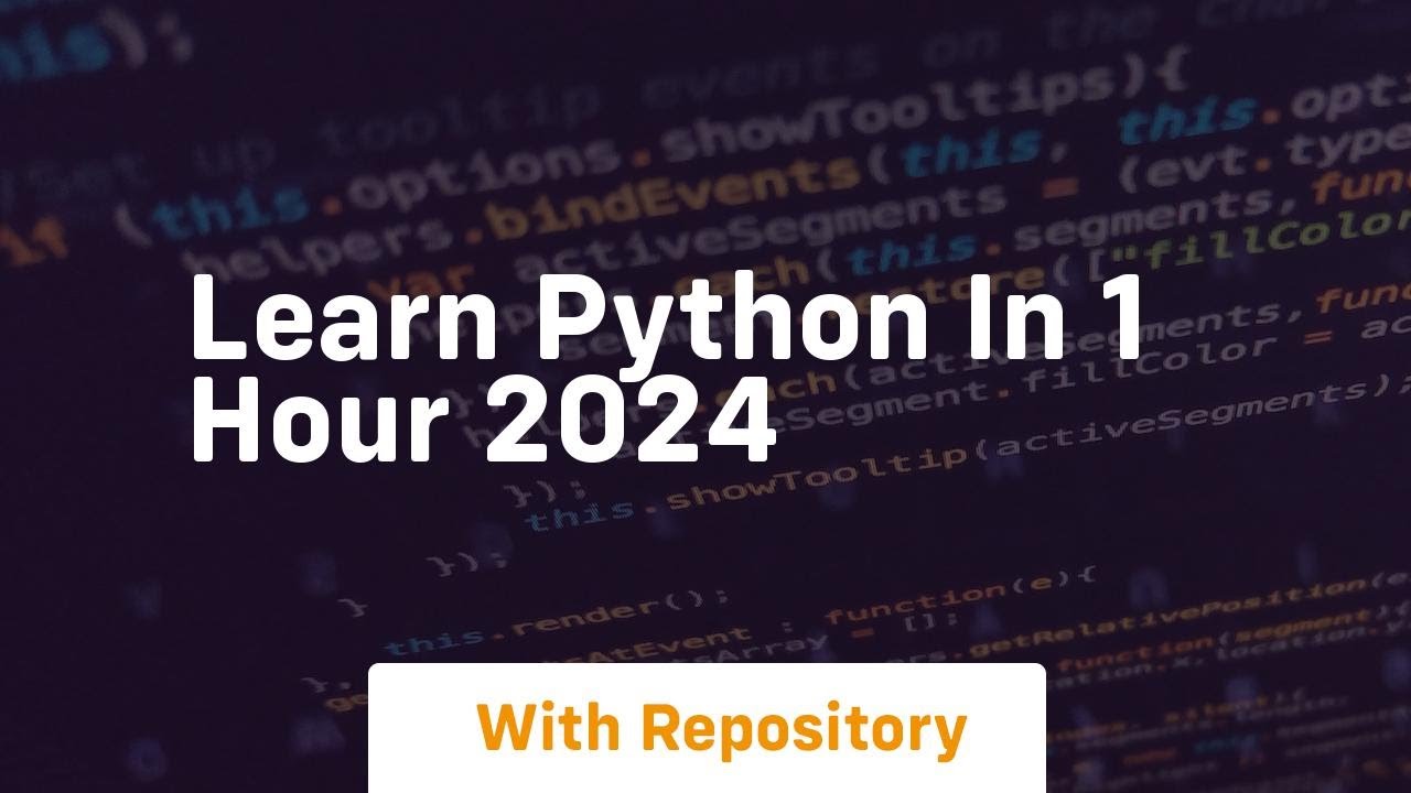 Learn python in 1 hour 2024 - YouTube