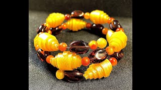 Amber Beaded Bracelet - Polymer Clay Beads