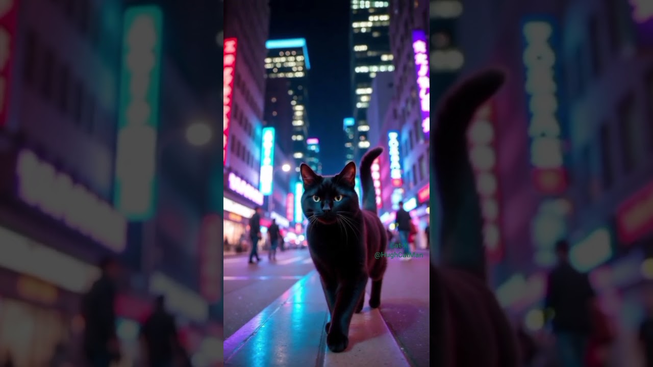.7.ChillCatX. Cat in the night city