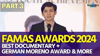 FAMAS Awards 2024 | Best Documentary, German Moreno Youth Achievement, Special Citation Award winner