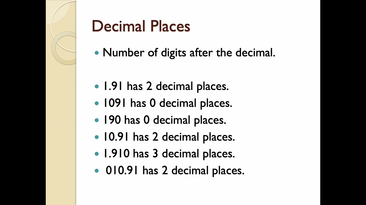 Significant Figures, Decimal Places and Rounding