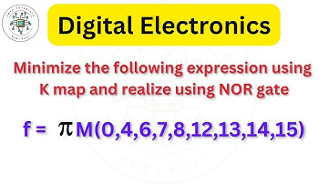 Minimize the following expression using K map and realize using NOR gate
