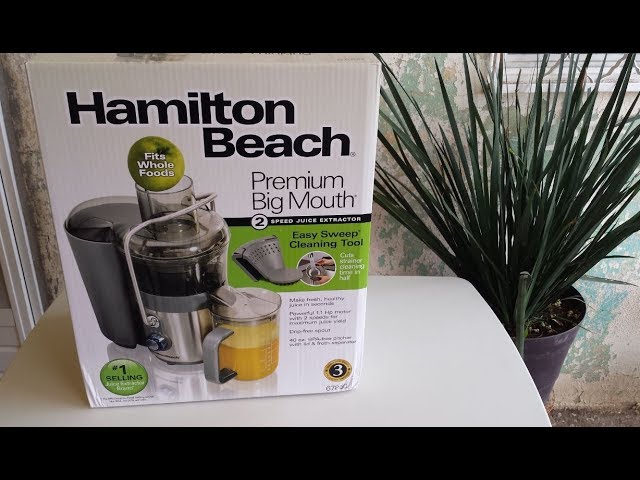 Hamilton Beach Premium Juicer Machine, Big Mouth 3 Feed Chute,  Centrifugal, Easy Clean, 2-Speeds, BPA Free 40 oz Pitcher, 850W, Silver  (67850)