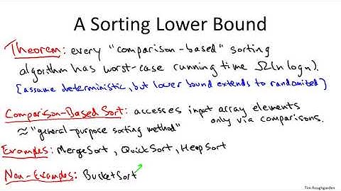 8   6   Omegan log n Lower Bound for Comparison Based Sorting Advanced   Optional 13 min