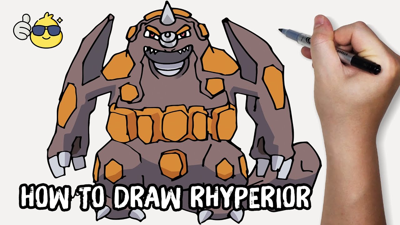 Rhyperior Draw How to Draw Pokemon Rhyperior Step by Step Easy | Duc Draw - YouTube