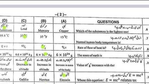 Solved Mcqs 9th physics Sargodha Board (group 2) 2023