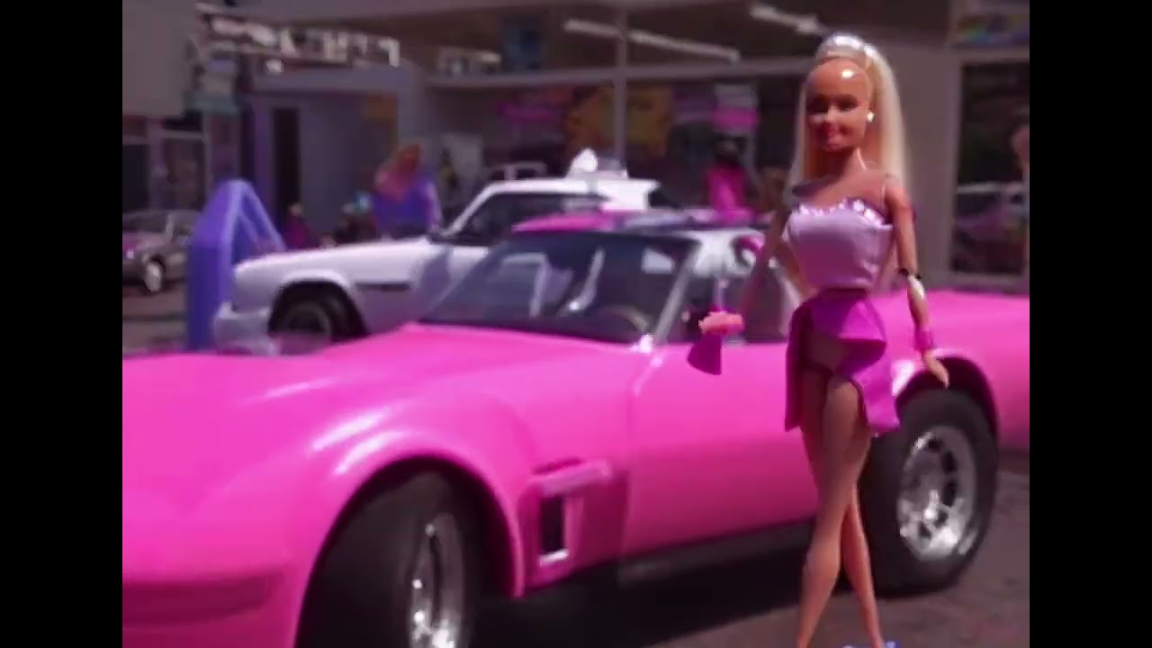 Angelyne the ai billboard queen in a barbie car