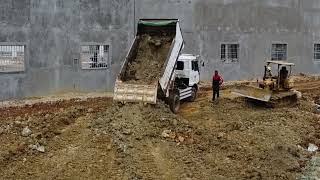 Amazing New PROHECT!! Activity Use 5Ton Trucks Pour Soil & Clearing Land by Dozer D20A.