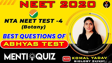 NEET Biology MCQ Mock Test Practise #4 Abhyas App | Crash Course NEET 2020 Preparation | Komal ma