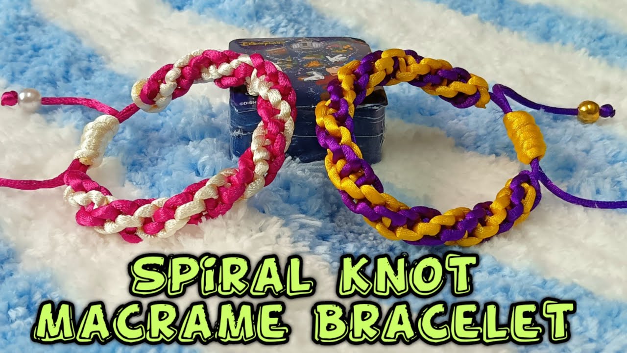 DIY Easy Way to Make Spiral Knot Macrame Bracelet step by step tagalog