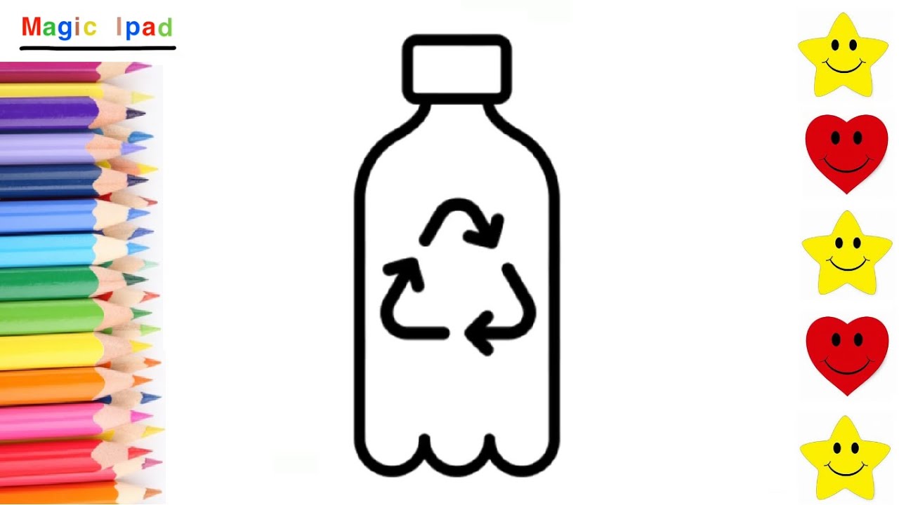 Como dibujar una BOTELLA DE RECICLAJE | dibujos para niños 💓⭐ How to draw  a RECYCLING BOTTLE | kids - thptnganamst.edu.vn