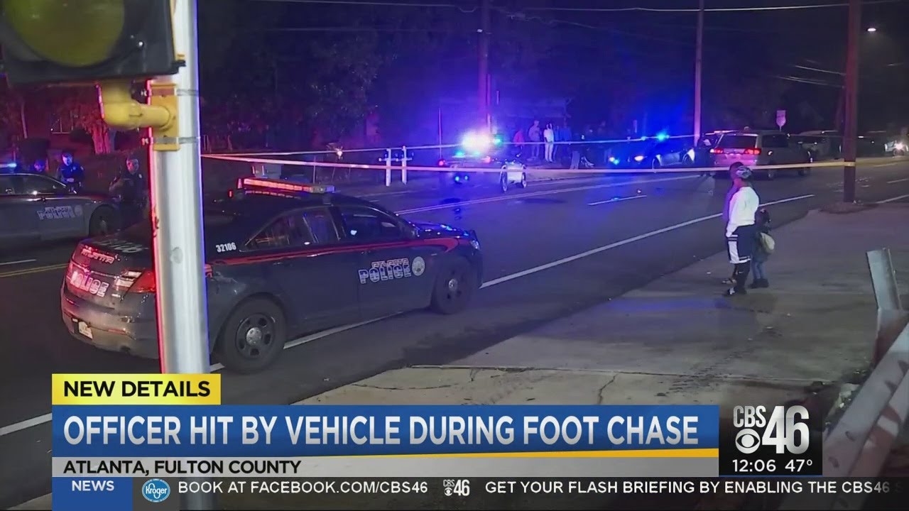 Atlanta Officer Struck By Car - YouTube