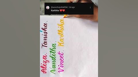 Karthika 💛.....write your name in comment box....#calligraphy #youtubeshorts #shorts #tutorial #doms