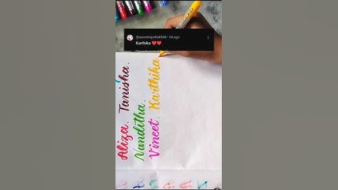 Karthika 💛.....write your name in comment box....#calligraphy #youtubeshorts #shorts #tutorial #doms