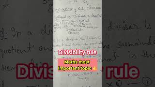 Divisibility rules ✅ Maths important topic📖Easy tricks & examples| #divisibilityrule #maths #shorts