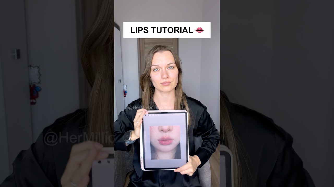 How to draw lips for beginners tutorial 👄 Easy steps, hard coloring! #art #viral  #drawing
