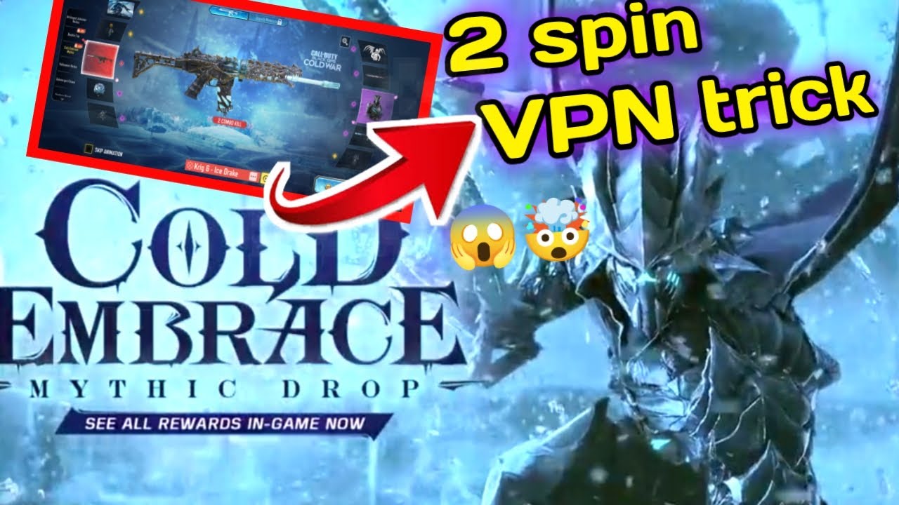 Cold embrace Draw ⚡ lucky draw ⚡ 2 spin VPN TRICK || cod mobile ...