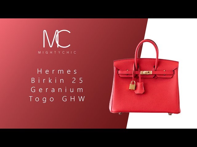 Hermes Birkin 30 Veau Togo Geranium Red Vermillon Handbag