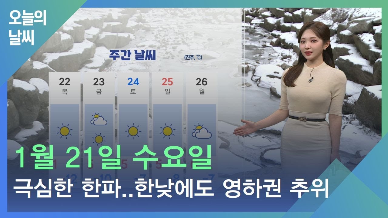 [날씨] 1월 21일 수요일_강력한 한파..한낮에도 영하권 추위