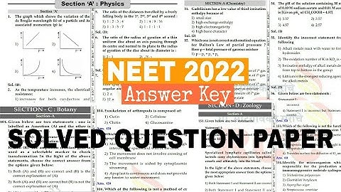 NEET 2022 -Solved Question paper (Answer key) #NEET2022AnswerKey #neet2022 #PaperAnalysis #SouCircle