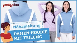 Kapuzenpulli mit Colourblock-Teilung &amp; Taschen nähen | Supercool &amp; gemütlich aus Heavy Sweat 😎