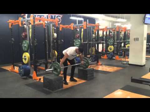 Muscle Snatch from Blocks Above Knee 