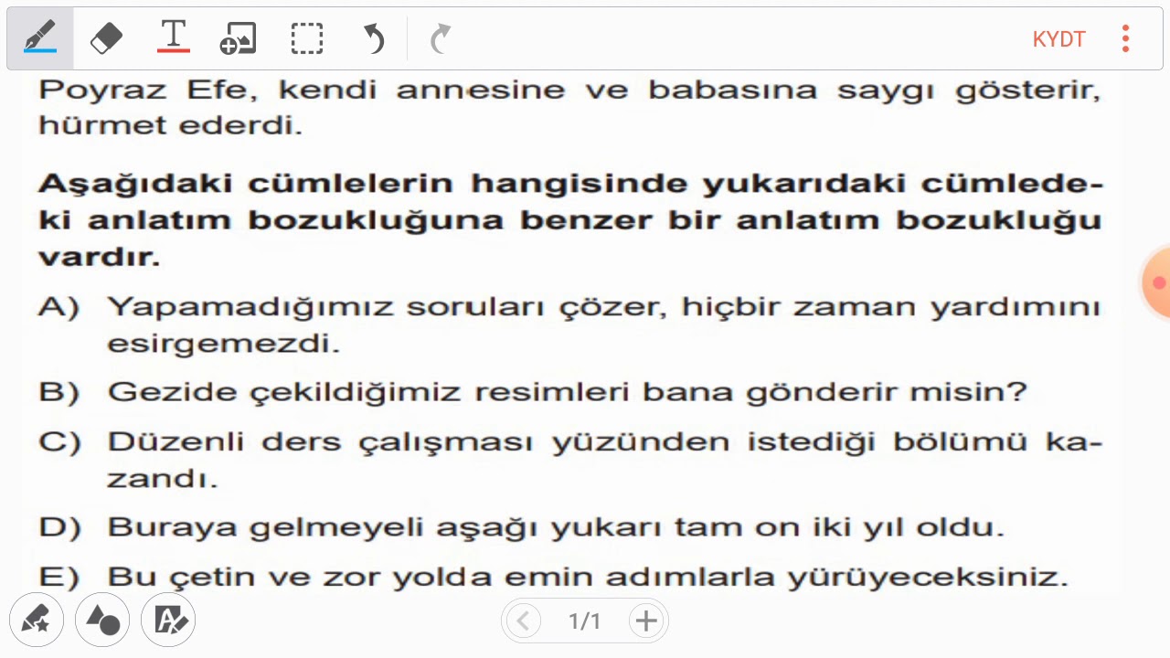 Gereksiz Sozcuk Kullanimi Cikmis Soru Test 132 Soru 12 Anlatim Bozuklugu Soru Cozumu Youtube