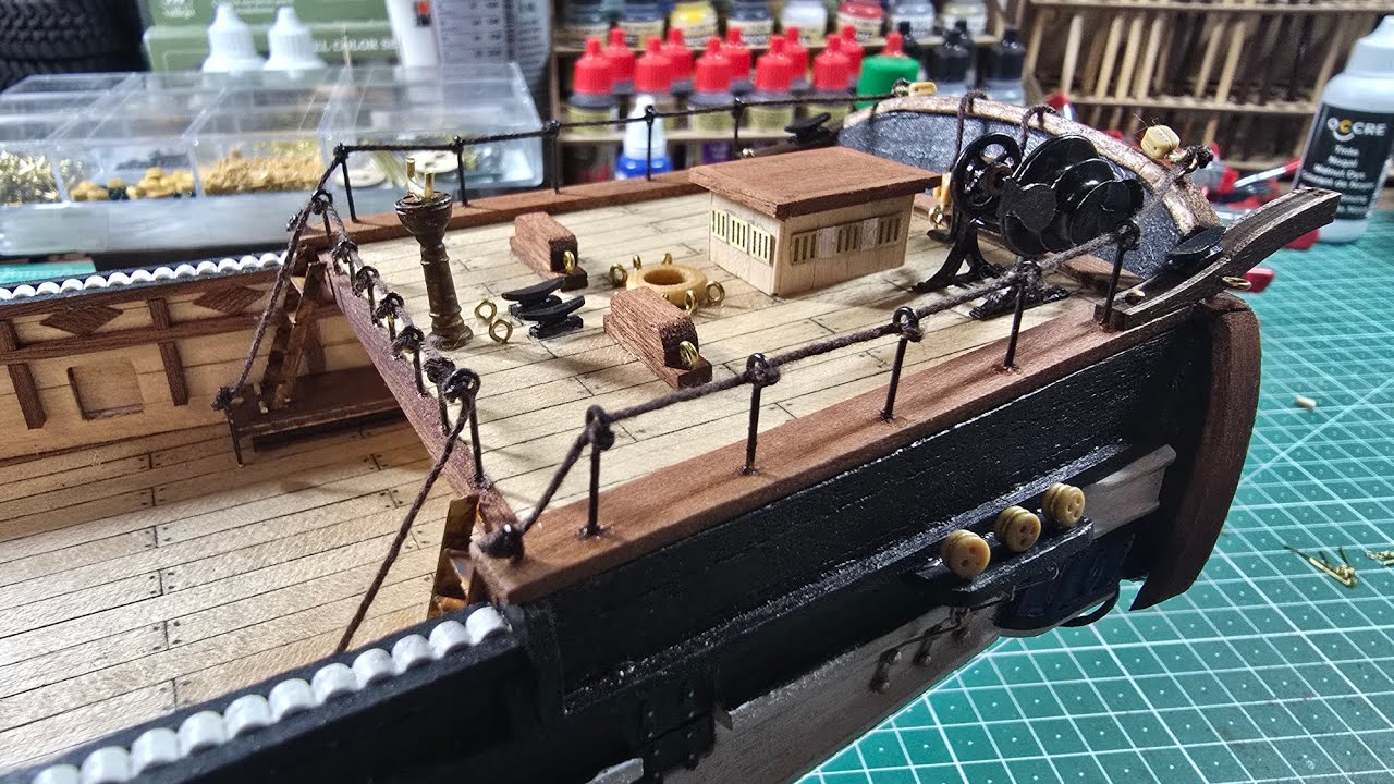Finishing the Quarter Deck Details on HMS Beagle
