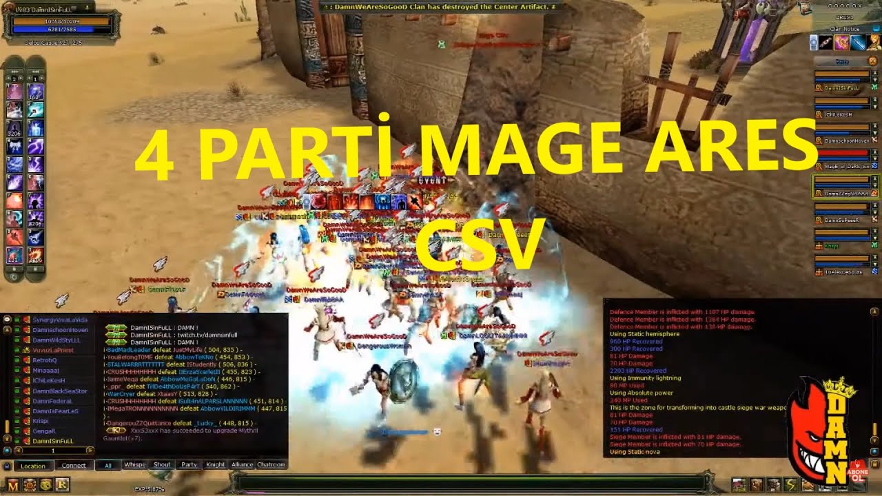DAMN Clanı 4 parti mage ile csv giriyor l 