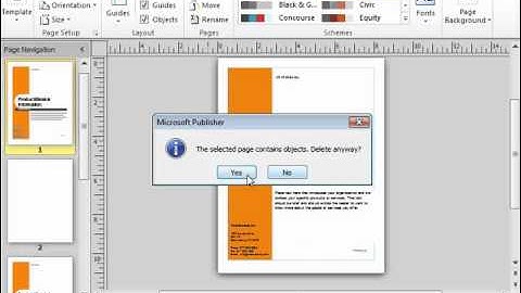 Publisher 2010 Tutorial Deleting Pages Microsoft Training Lesson 2.7