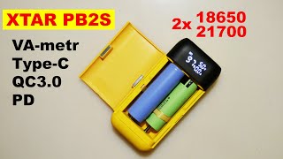 XTAR PB2S Отличная задумка, НО.... /  KIT PowerBank PD QC3.0 Type-C VA-metr 2x18650 21700