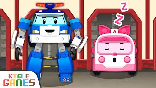 Wake Up! You're Late! Robocar Poli Cartoon | Police Car Ambulance | KIGLE GAMES screenshot 2