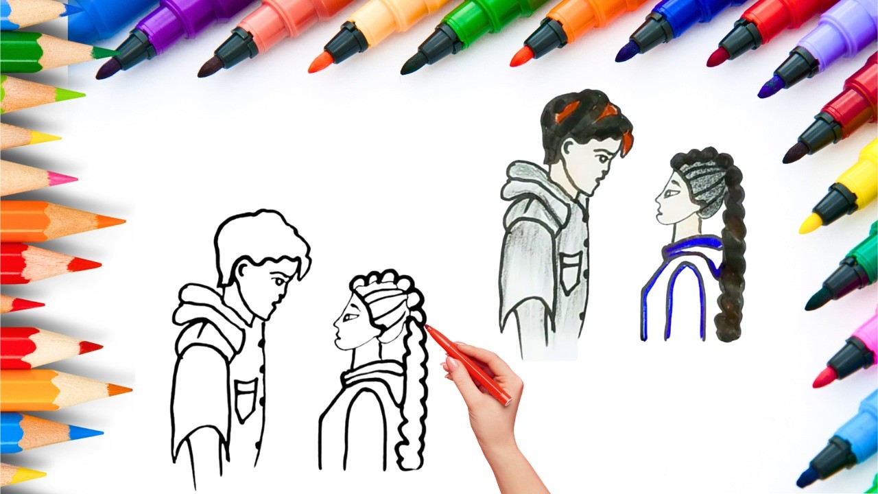 How To Draw cute Jinu and Rumi Drawing, Painting & Coloring For Kids and Toddlers_🌈🎨