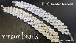 【DIY】xixkox beads 🪡◈◈◈シードビーズで編む鹿の子絞り風ブレスレット Japanese pattern【KanokoShibori】#beadedbracelet