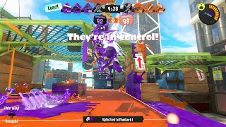 Splatoon 3: Rolling around brushes in Splat Zones [18(1)-5, Carbon Roller Deco]