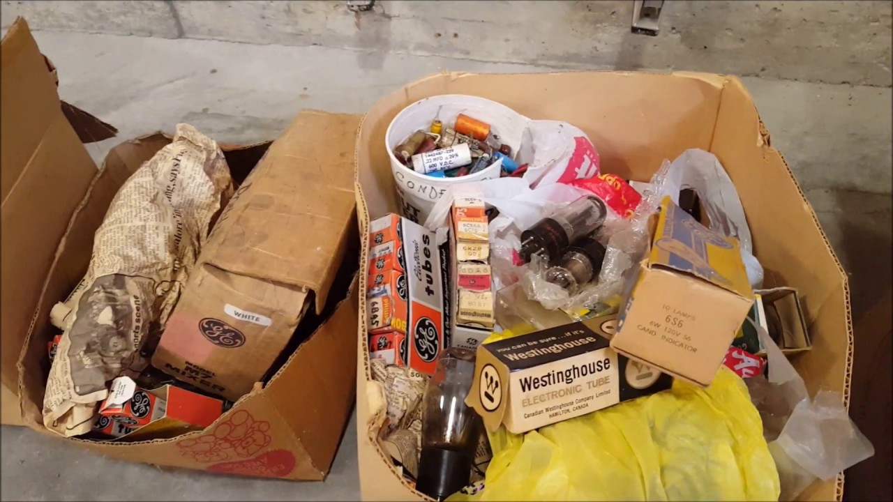 Attic Find!  Antique Vacuum Tube lot!  Vintage components!!!  Unboxing!
