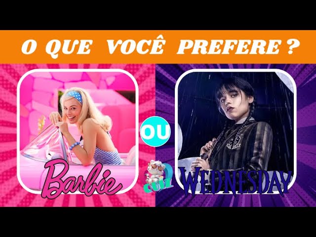 🔁☂️🎀 WANDINHA VS BARBIE, jogo das escolhas, ✨ Você é mais Wandinha