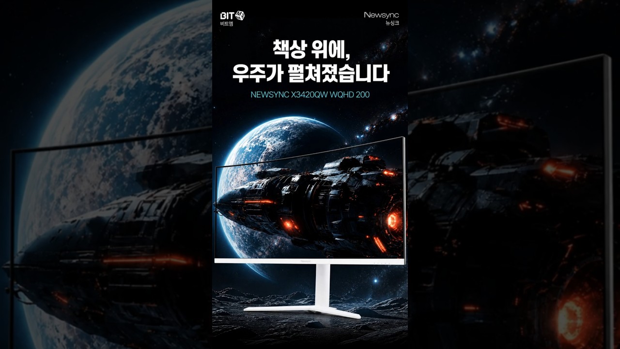 비트엠 Newsync X3420QW WQHD 200 게이밍 멀티스탠드 무결점 제작 영상 미리보기
